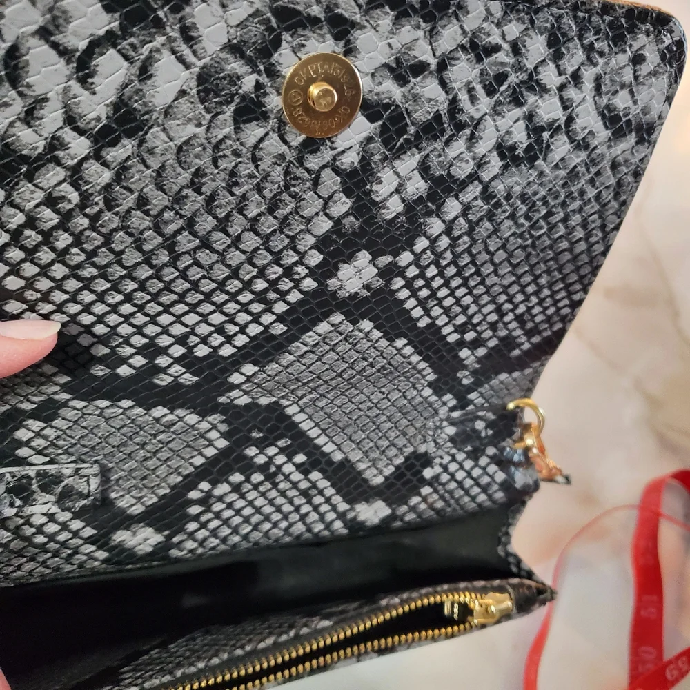 Bebe Purple Snakeskin Crossbody Bag